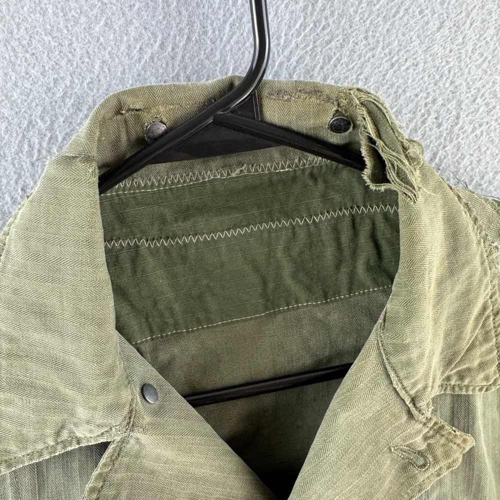 40s HBT Jacket Coat Mens Fits Medium 22x29" M-43 WWII Green 13 Star Buttons - Picture 3 of 16